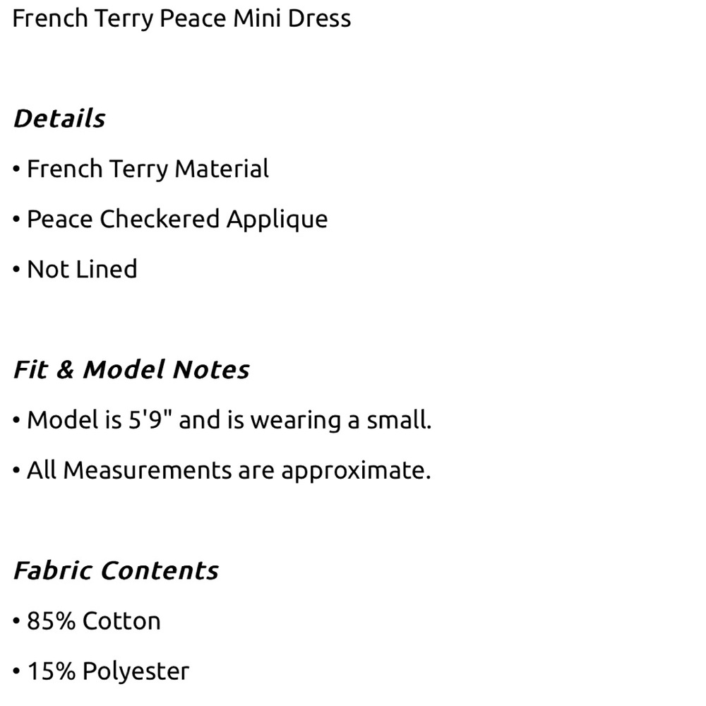 🦋🦋LAST TWO! 157 💕 Umgee Peace Sign Dress - Picture 6 of 6